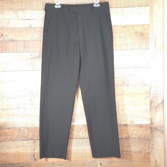 Kenneth Cole Reaction 33x32 Black Polyester Mens Dress Pants - Picture 1 of 7